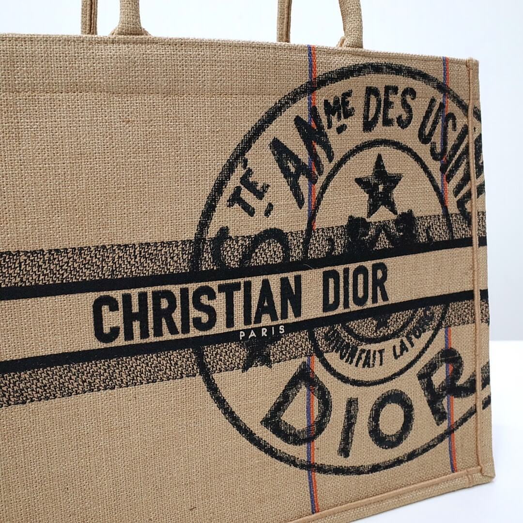 DO1286 Book Tote BIG size 41.5cm 36.5cm Embroidery LOGO red Handbag grey-3