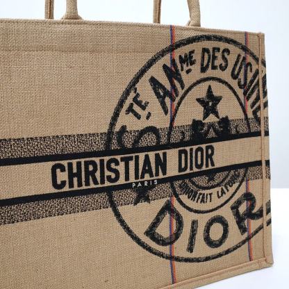 DO1286 Book Tote BIG size 41.5cm 36.5cm Embroidery LOGO red Handbag grey-3