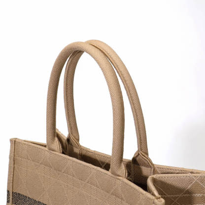 DO1286 Book Tote BIG size 41.5cm 36.5cm Embroidery LOGO red Handbag grey-4