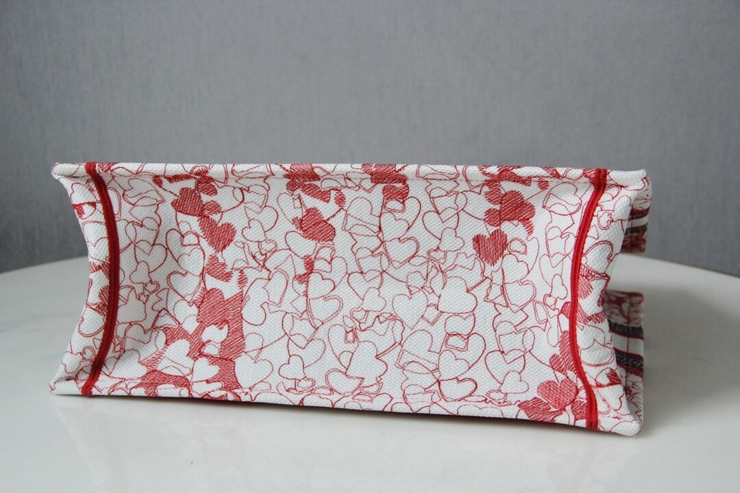 DO1286 Book Tote BIG size 41.5cm Embroidery LOGO red Handbag