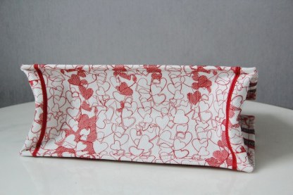 DO1286 Book Tote BIG size 41.5cm Embroidery LOGO red Handbag