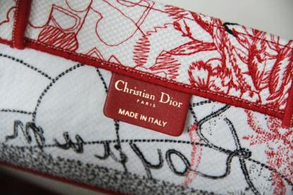 DO1286 Book Tote BIG size 41.5cm Embroidery LOGO red Handbag
