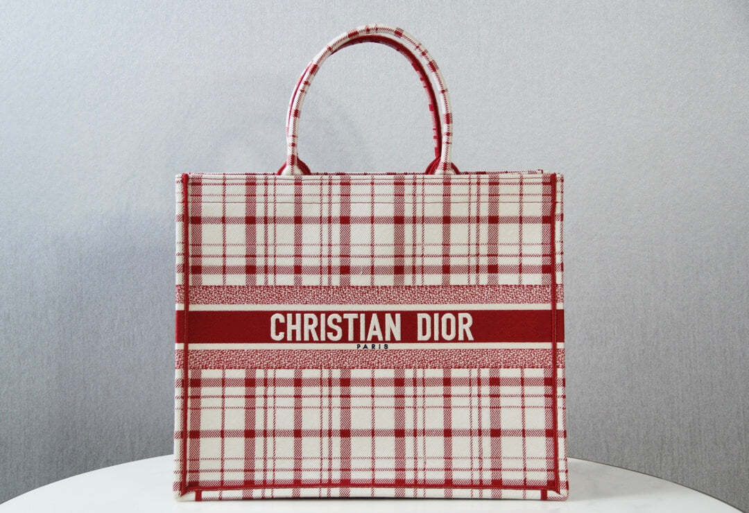 DO1286 Book bag Tote Embroidery red white 36.5cm 41.5cm Handbag