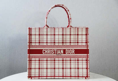 DO1286 Book bag Tote Embroidery red white 36.5cm 41.5cm Handbag