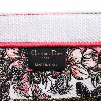 DO1286 Book Tote big size 36.5cm 41.5cm Oblique Embroidery white red-2