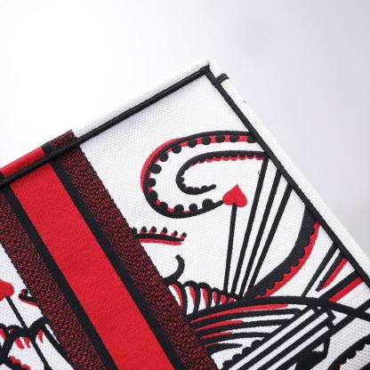 DO1286 Book Tote big size 36.5cm 41.5cm Oblique Embroidery white red
