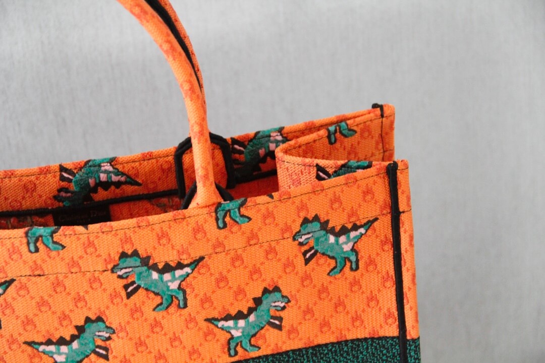 DO1286 Book Tote small size 36.5cm 41.5cm Embroidery orange