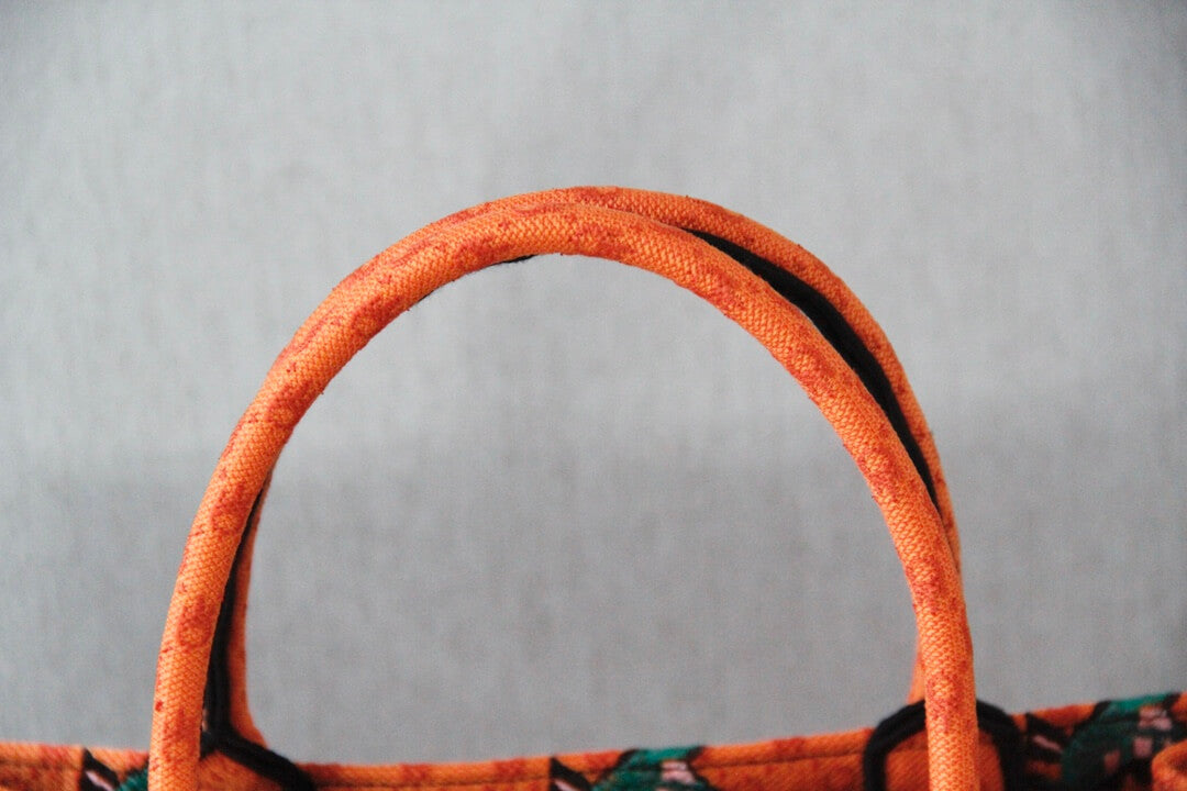 DO1286 Book Tote small size 36.5cm 41.5cm Embroidery orange