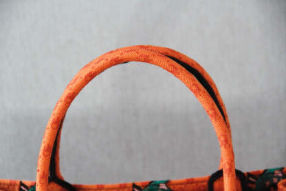 DO1286 Book Tote small size 36.5cm 41.5cm Embroidery orange