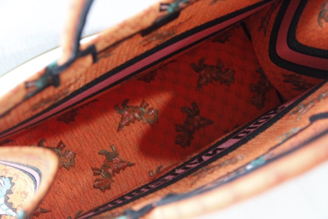 DO1286 Book Tote small size 36.5cm 41.5cm Embroidery orange