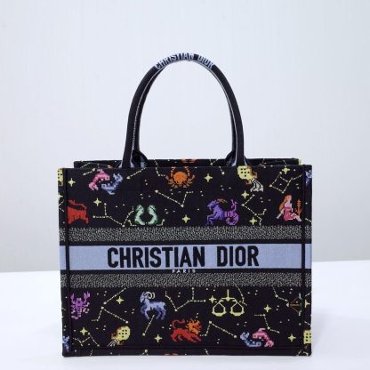 DO1286 Book Tote big size MINI 36.5CM 41.5CM black blue-7