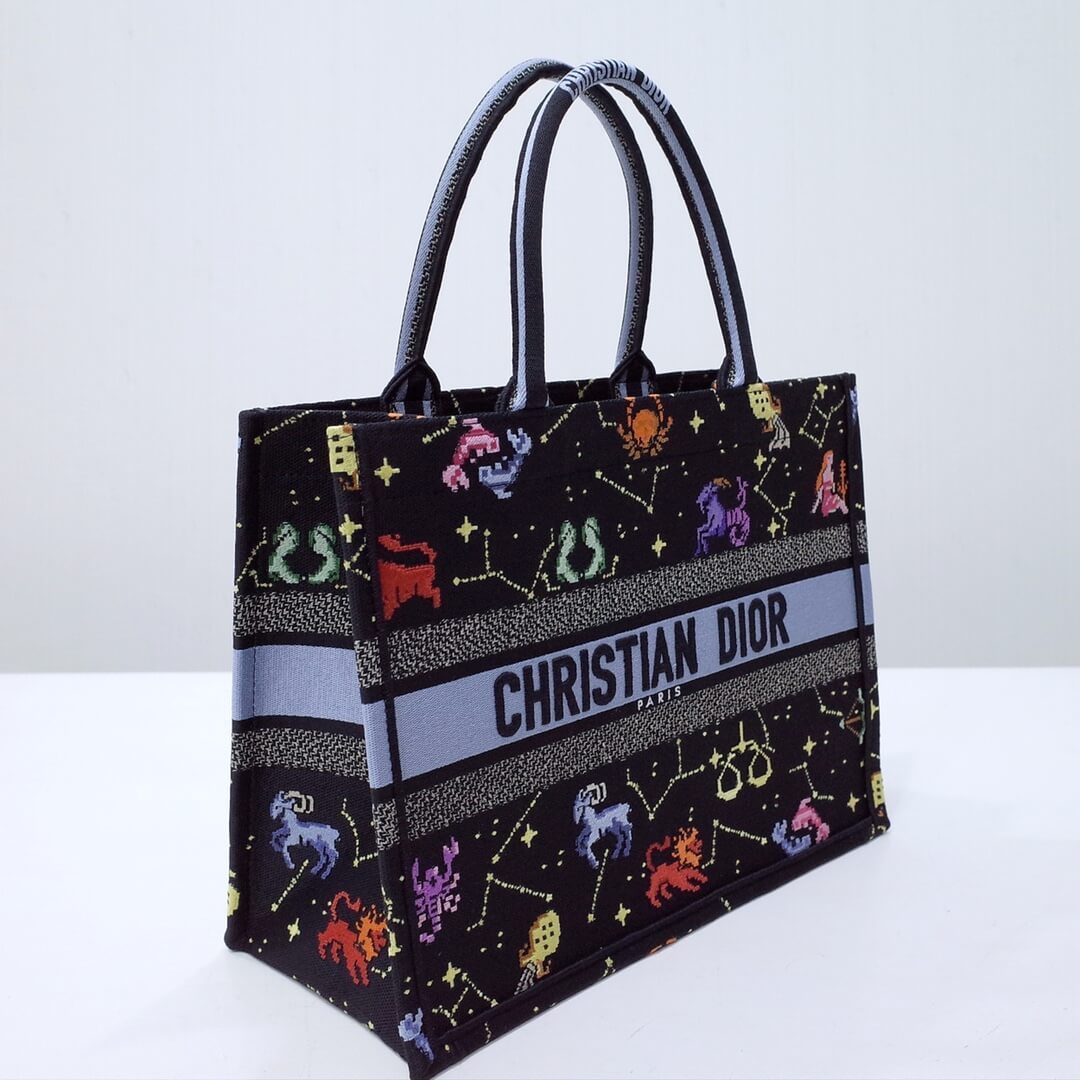 DO1286 Book Tote big size MINI 36.5CM 41.5CM black blue-7