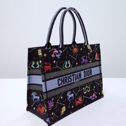 DO1286 Book Tote big size MINI 36.5CM 41.5CM black blue-7