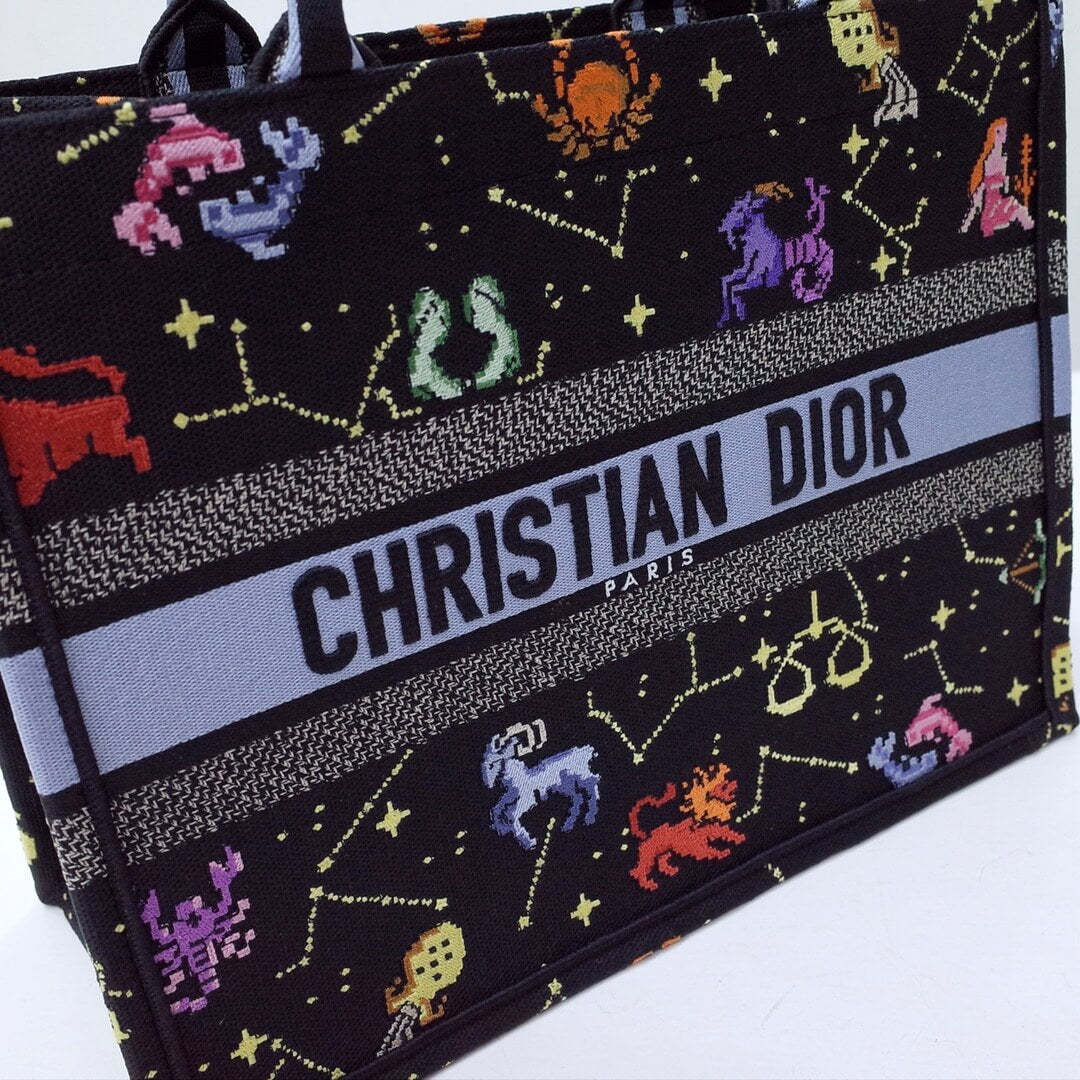 DO1286 Book Tote big size MINI 36.5CM 41.5CM black blue-7