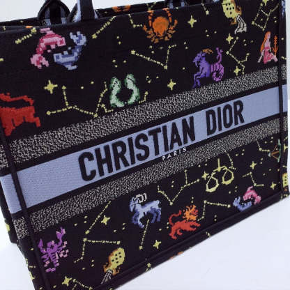 DO1286 Book Tote big size MINI 36.5CM 41.5CM black blue-7