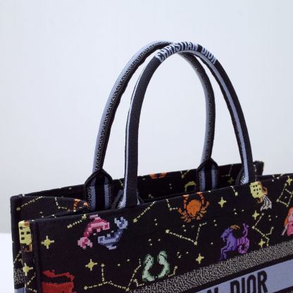 DO1286 Book Tote big size MINI 36.5CM 41.5CM black blue-7