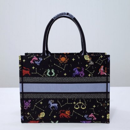 DO1286 Book Tote big size MINI 36.5CM 41.5CM black blue-7