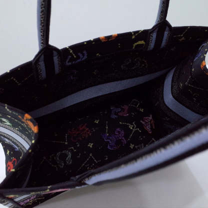 DO1286 Book Tote big size MINI 36.5CM 41.5CM black blue-7
