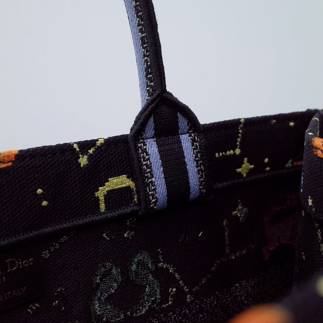 DO1286 Book Tote big size MINI 36.5CM 41.5CM black blue-7