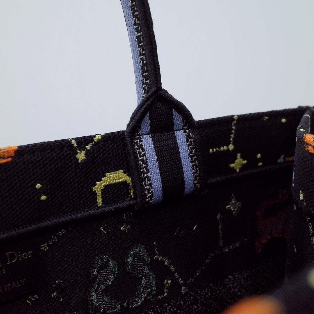 DO1286 Book Tote big size MINI 36.5CM 41.5CM black blue-7