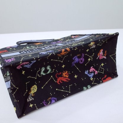 DO1286 Book Tote big size MINI 36.5CM 41.5CM black blue-7