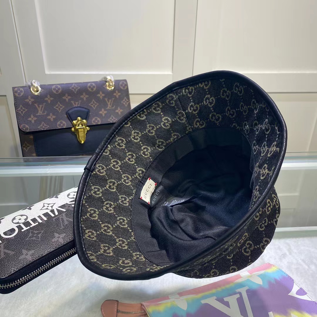GG GG SUPREME DENIM BUCKET HAT BLACK