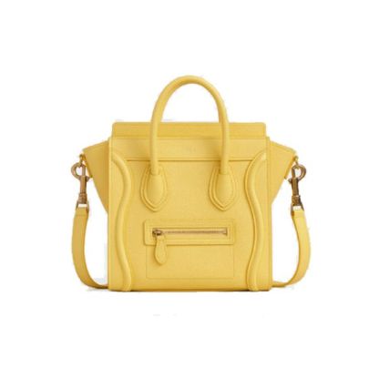 CE NANO LUGGAGE BAG IN DRUMMED CALFSKIN 20 CM YELLOW