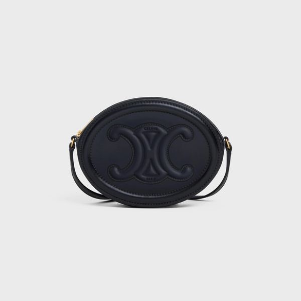 CE CROSSBODY OVAL PURSE CUIR TRIOMPHE IN SMOOTH CALFSKIN BLACK 10I703DPQ38NO