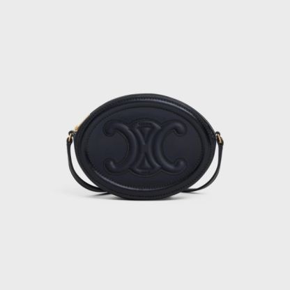 CE CROSSBODY OVAL PURSE CUIR TRIOMPHE IN SMOOTH CALFSKIN BLACK 10I703DPQ38NO