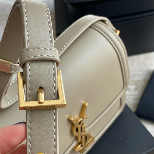 YSL SOLFERINO SMALL SATCHEL IN BOX YSL LEATHER BLANC VINTAGE