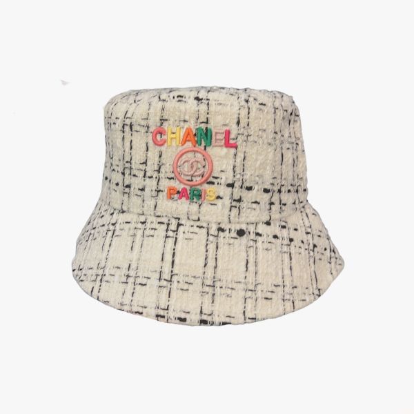CC FANTASY TWEED MULTICOLOR LOGO BUCKET HAT WHITE