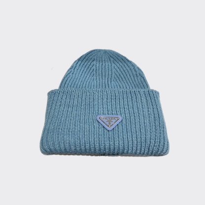 PD WOOL AND CASHMERE BEANIE SLIVER BLUE