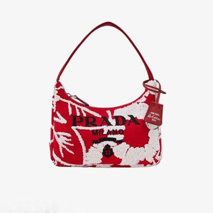 PR RE-EDITION 2000 EMBROIDERED DRILL MINI BAG RED