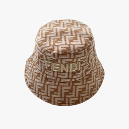 FD FABRIC FF MOTIF BUCKET HAT BEIGE