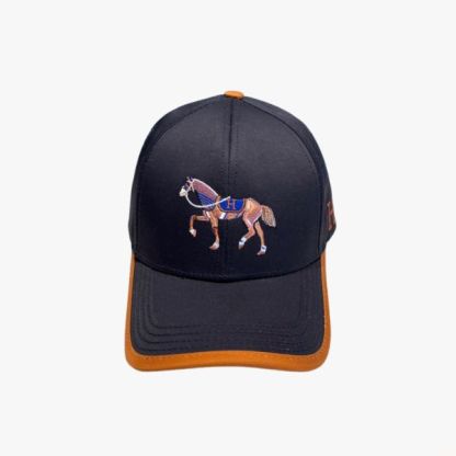 HM CANVAS BASEBALL CAP HORSE HAT BLACK