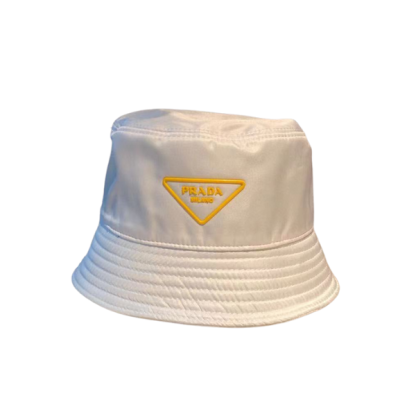 PD YELLOW LOGO BUCKET HAT WHITE