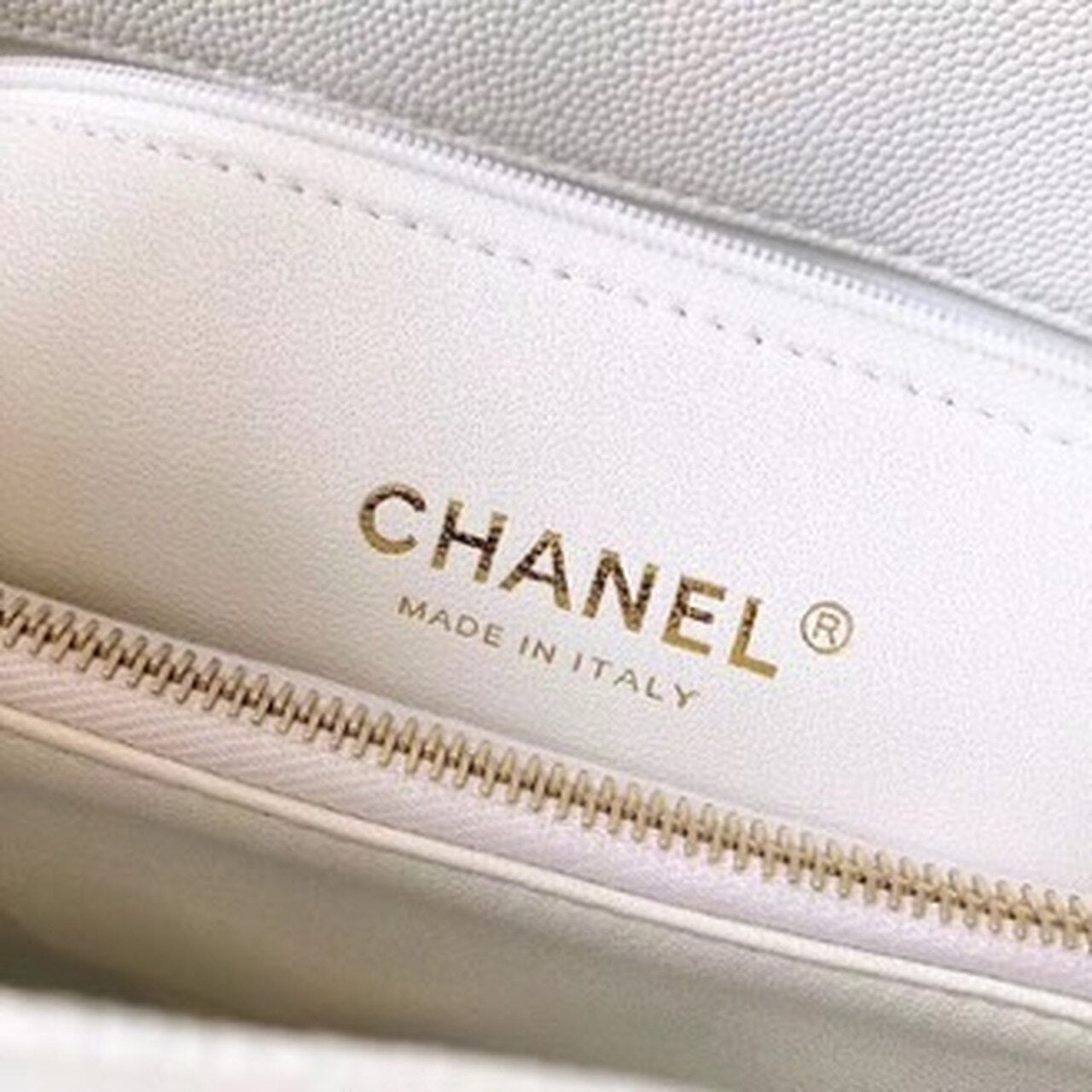 Chanel Coco Handle Quilted Lizard Handle Bag 24cm Caviar Leather Gold Hardware Spring/Summer Act 1 Collection, White