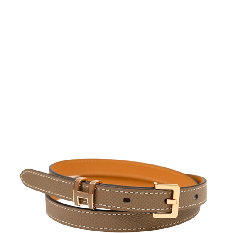 HM LEATHER  BELTS POP H GREY 15MM