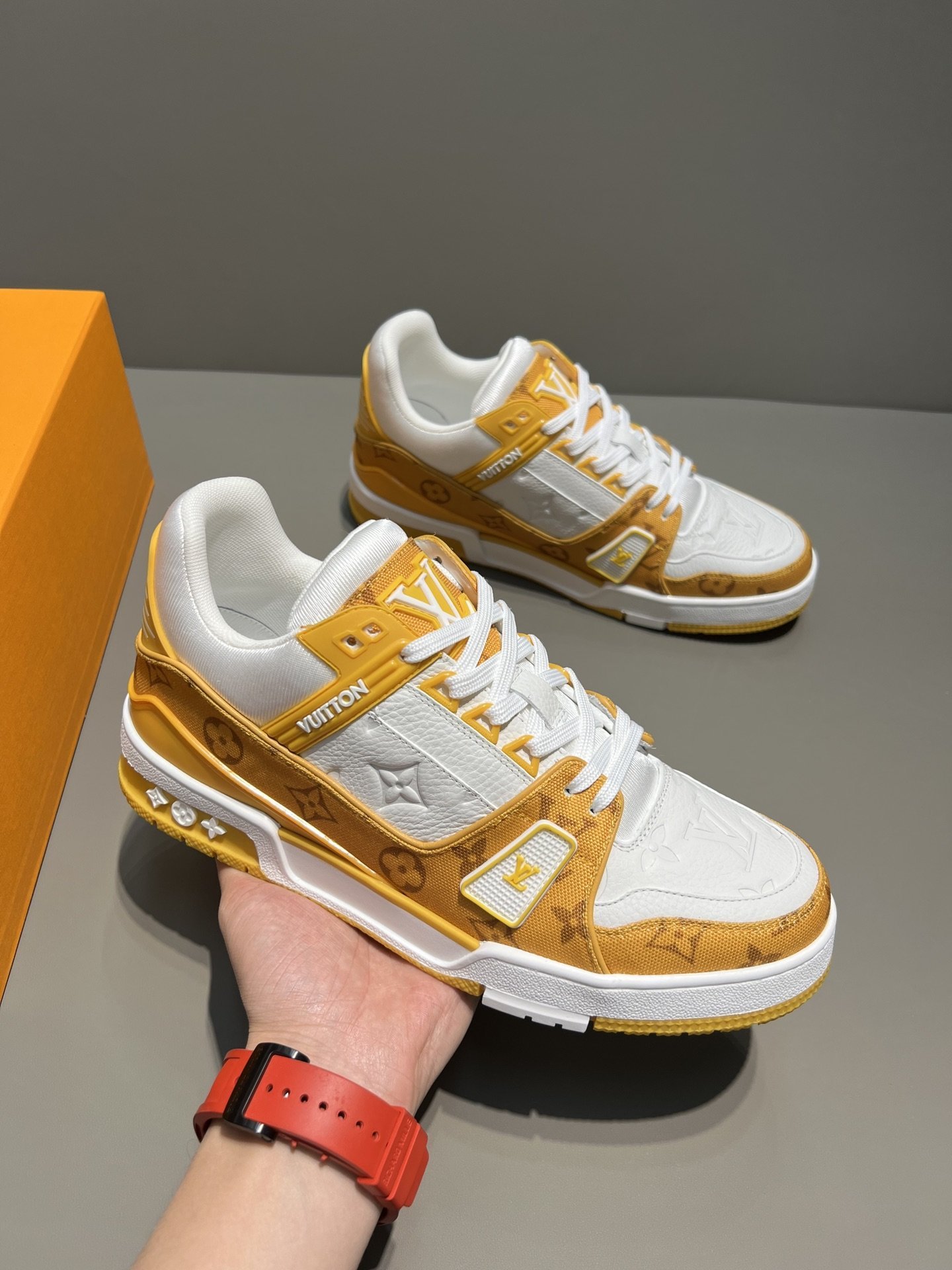 LUV TRAINER SNEAKER MONOGRAM DENIM YELLOW VIRGIL ABLOH