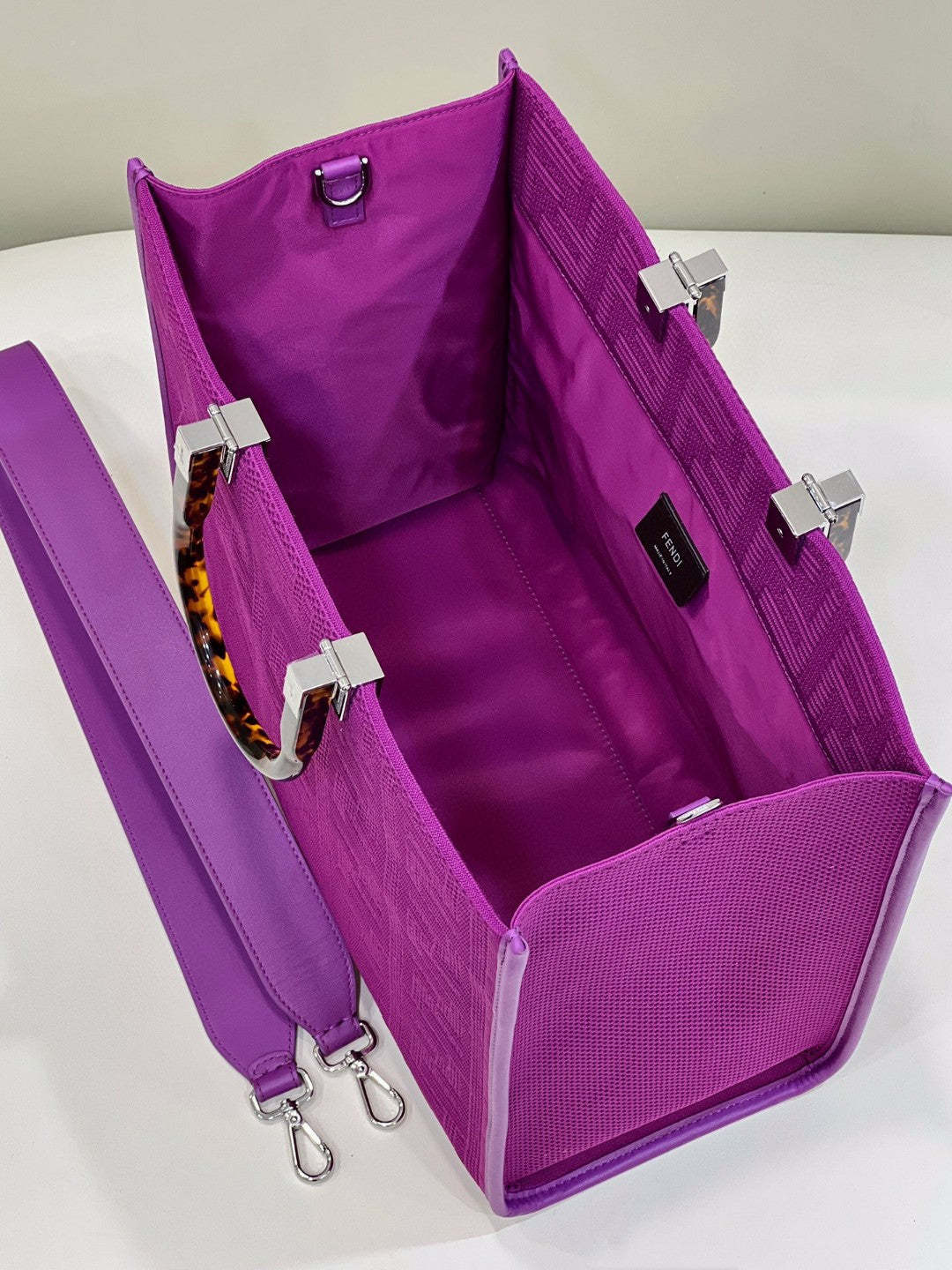 FI Sunshine Medium Purple FF fabric shopper Bag For Woman 31cm/12in 8BH386AHWCF037T