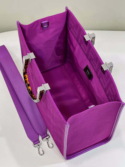 FI Sunshine Medium Purple FF fabric shopper Bag For Woman 31cm/12in 8BH386AHWCF037T