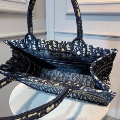 DI Medium Book Tote Bag Blue By Maria Grazia Chiuri For Women 14in/36cm CD M1296ZRIW_M928