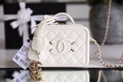 ChanelVanity Case Bag Gold Toned Hardware For Women 6.6in/17cm