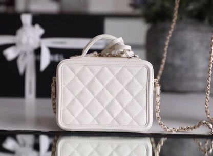 ChanelVanity Case Bag Gold Toned Hardware For Women 6.6in/17cm