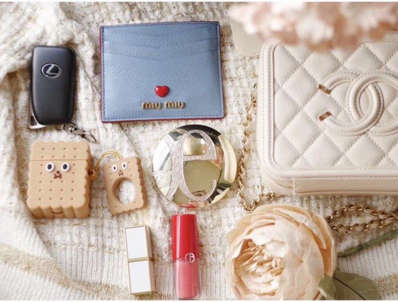 ChanelVanity Case Bag Gold Toned Hardware For Women 6.6in/17cm