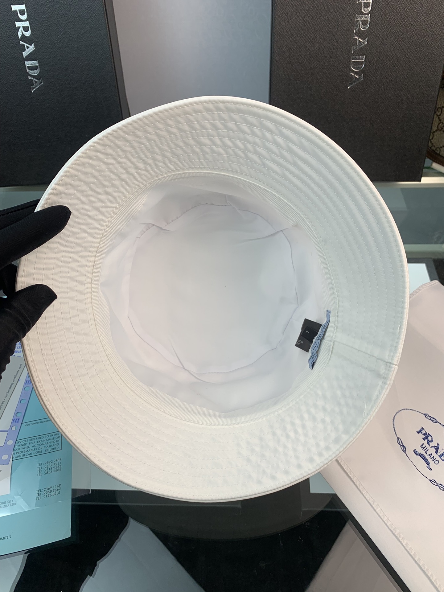 PD RENYLON BUCKET HAT SLIVER WHITE
