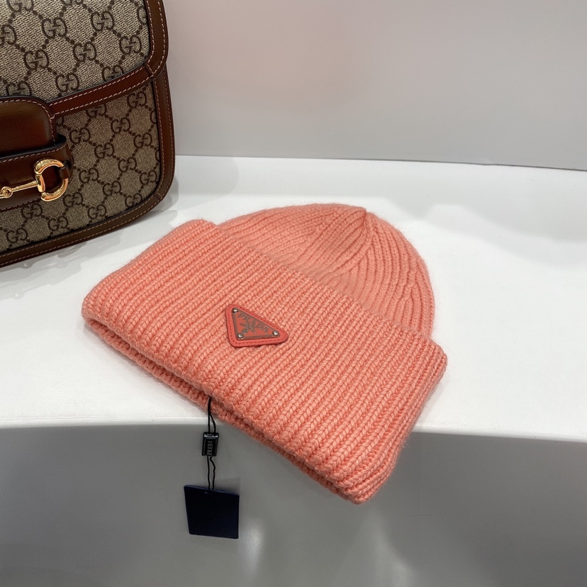 PD WOOL AND CASHMERE BEANIE SLIVER PINK