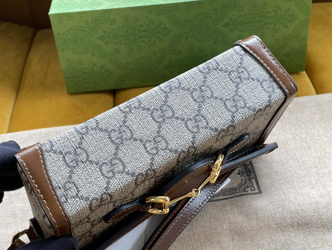 gg Children&#8217;s Horsebit 1955 Mini Bag Beige For Women, Women&#8217;s Bags 7in/18cm gg‎ ‎699296 92TCG 8563