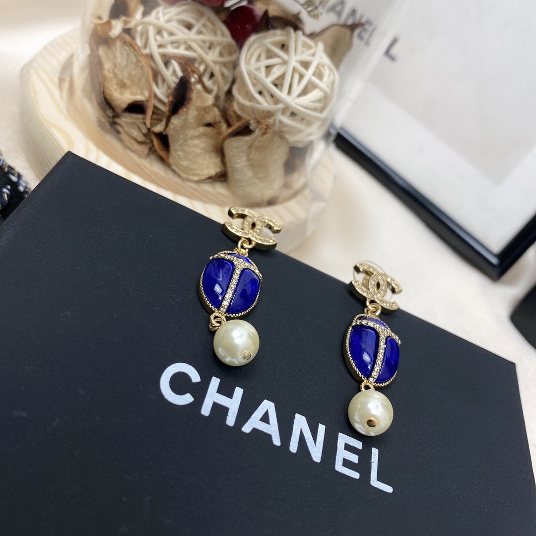 CC STRASS CRYSTAL BLUE EARRINGS