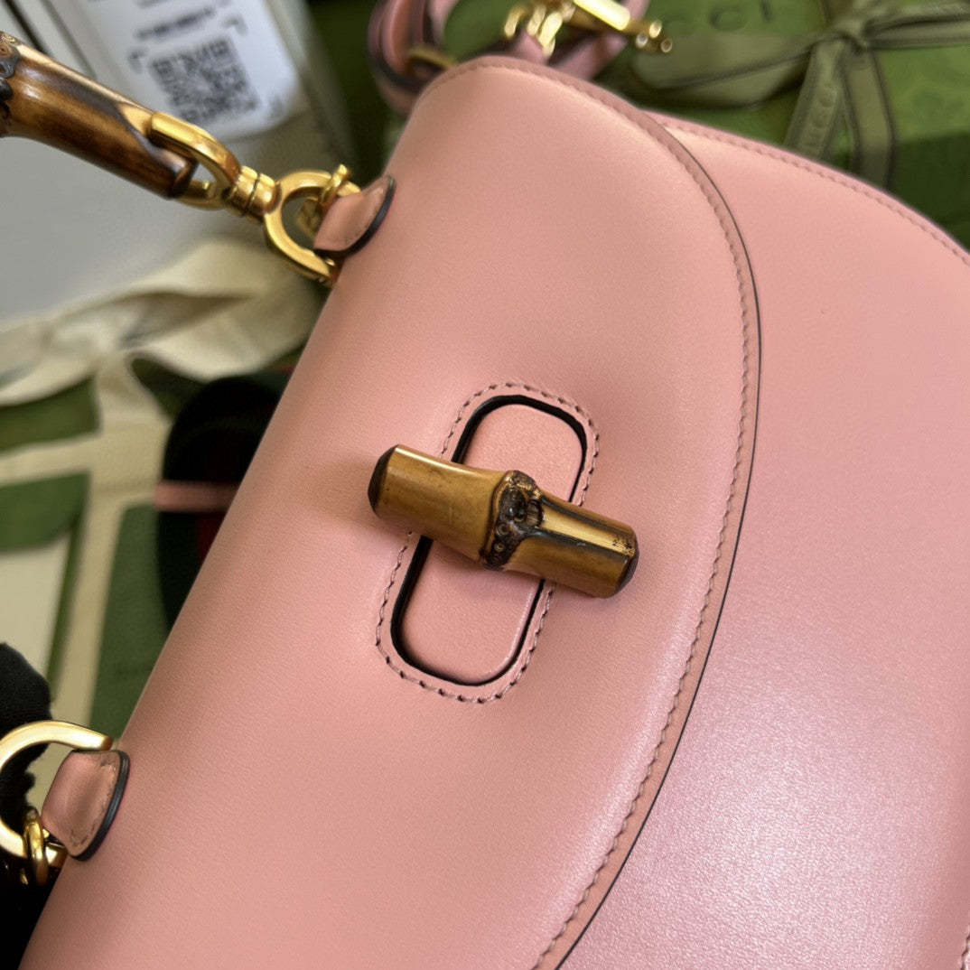 gg Bamboo 1947 Small Top Handle Bag  Pink  For Women 8.3in/21cm gg 675797 10ODT 5467
